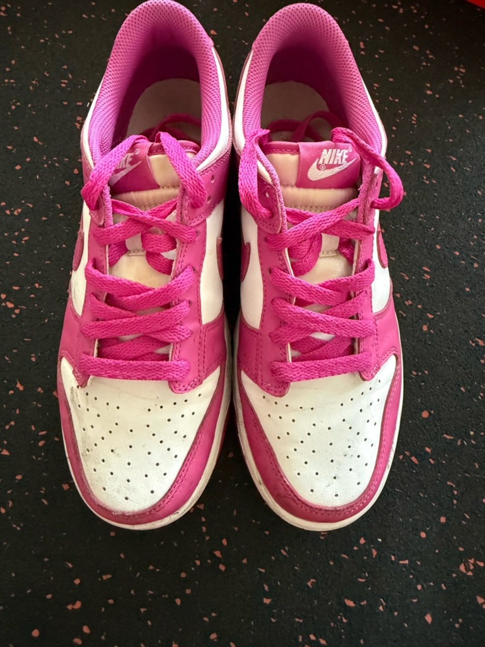 Nike DUNK Hot Pink and White Low-Top Sneakers